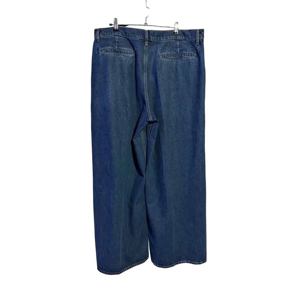 Frame The Wide High Rise Wide Leg Jeans in Blindspot Size 34 - Picture 4 of 7